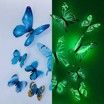 Mariposa luminosa pegatina 3D x12